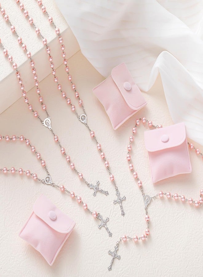 ROCEEI 12 Rosary Beads Catholic for Women and 12 Simple Button Bags Artificial Pearls Rosary for Confirmation Gifts - Image 4
